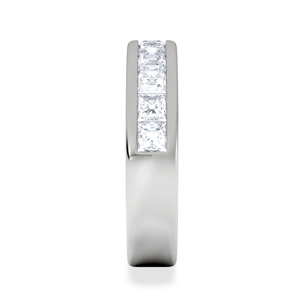 Eterna Lab Diamond Princess Cut Half Eternity Ring 1.50ct F/VS in 9K White Gold