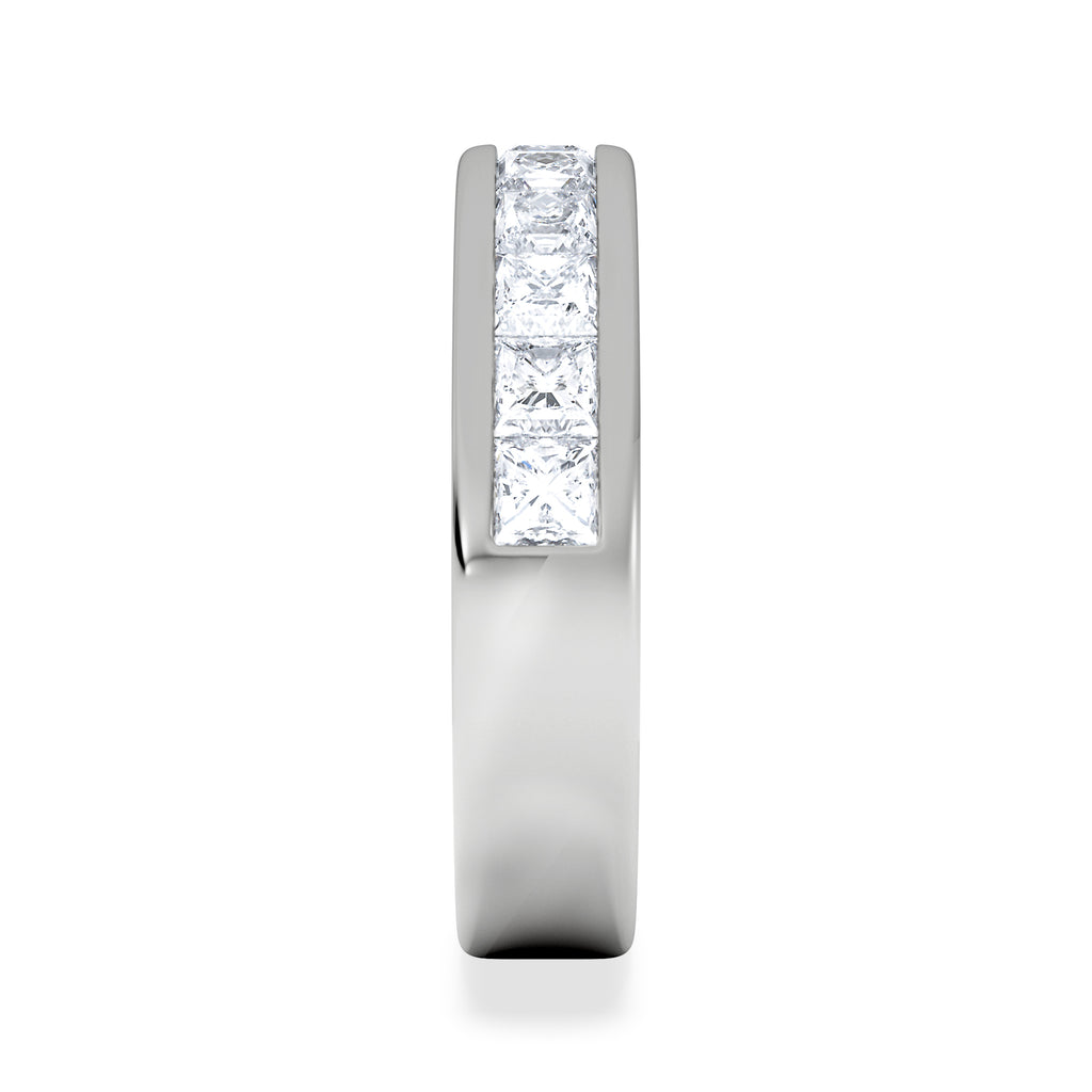 Eterna Lab Diamond Princess Cut Half Eternity Ring 1.50ct F/VS in 9K White Gold