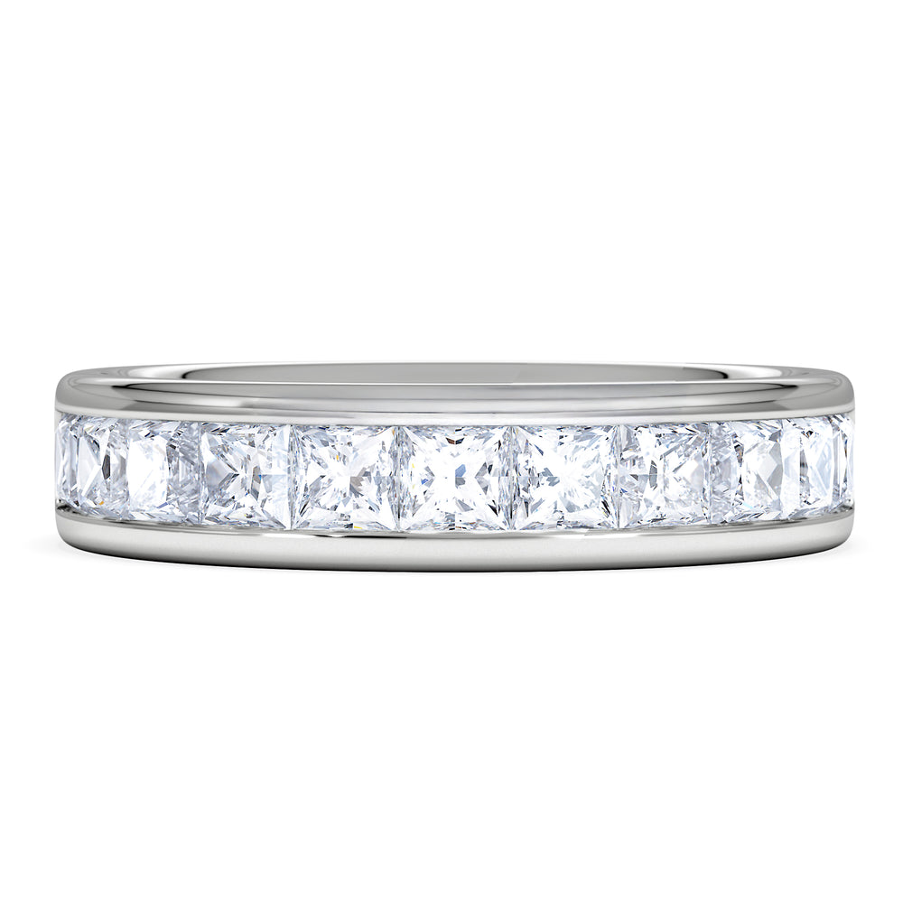 Eterna Lab Diamond Princess Cut Half Eternity Ring 1.50ct F/VS in 9K White Gold
