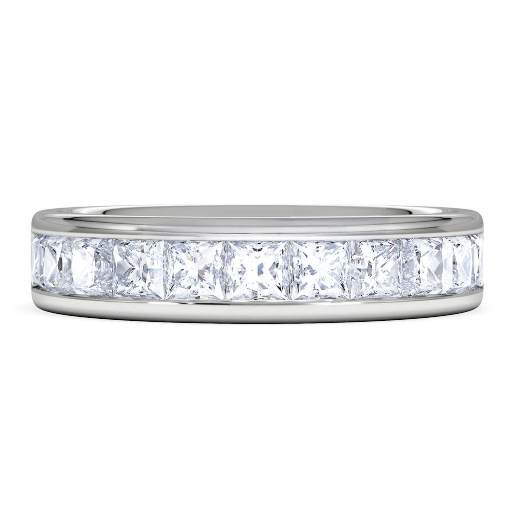 Eterna Lab Diamond Princess Cut Half Eternity Ring 1.50ct F/VS in 9K White Gold