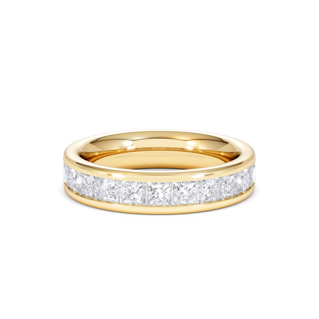Eterna Lab Diamond Princess Cut Half Eternity Ring 1.50ct F/VS in 9K Gold