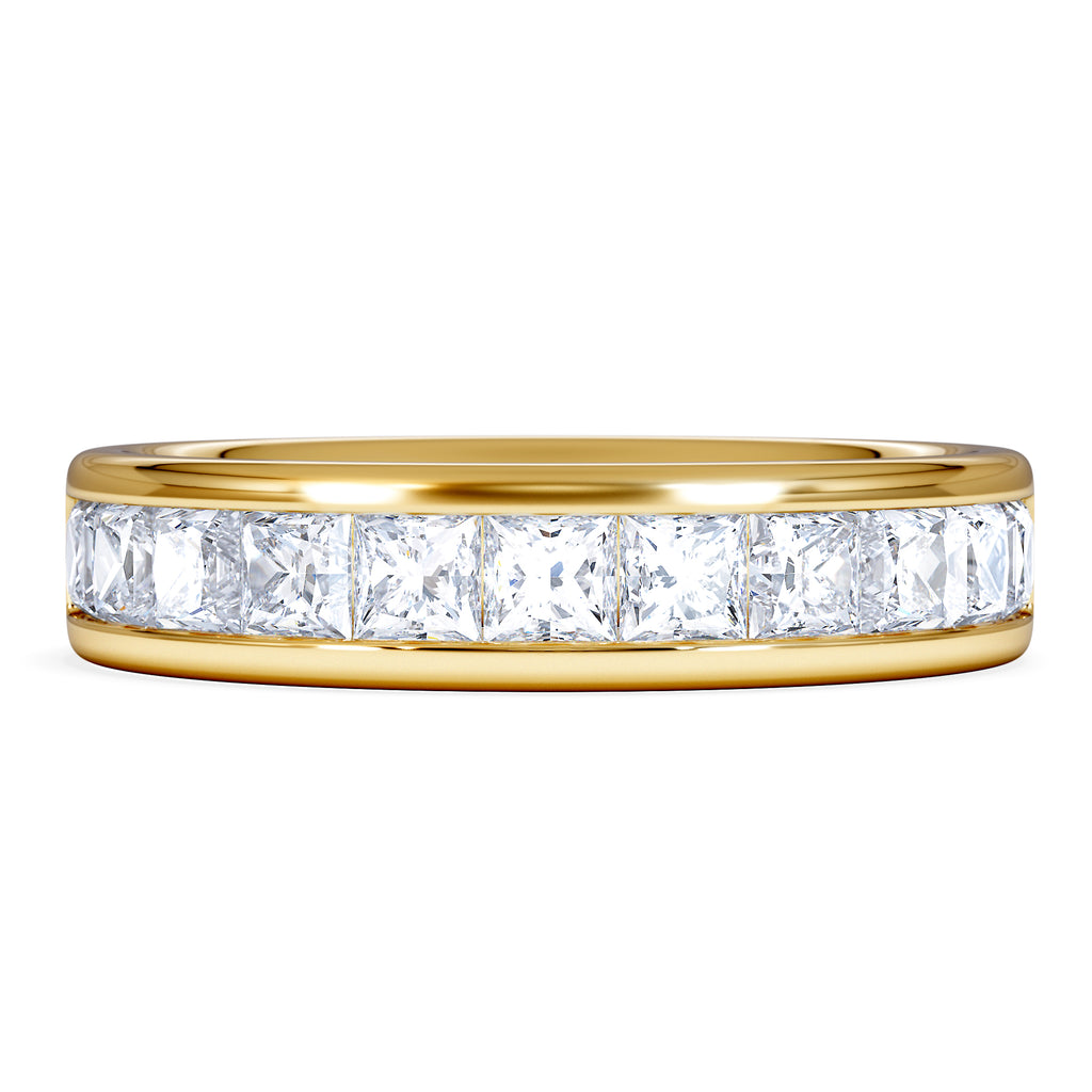 Eterna Lab Diamond Princess Cut Half Eternity Ring 1.50ct F/VS in 9K Gold