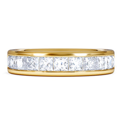 Eterna Lab Diamond Princess Cut Half Eternity Ring 1.50ct F/VS in 9K Gold