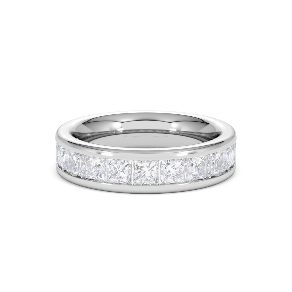 Eterna Lab Diamond Princess Cut Half Eternity Ring 2.00ct F/VS in 9K White Gold