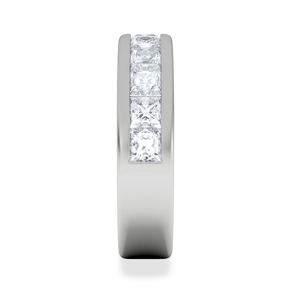Eterna Lab Diamond Princess Cut Half Eternity Ring 2.00ct F/VS in 9K White Gold