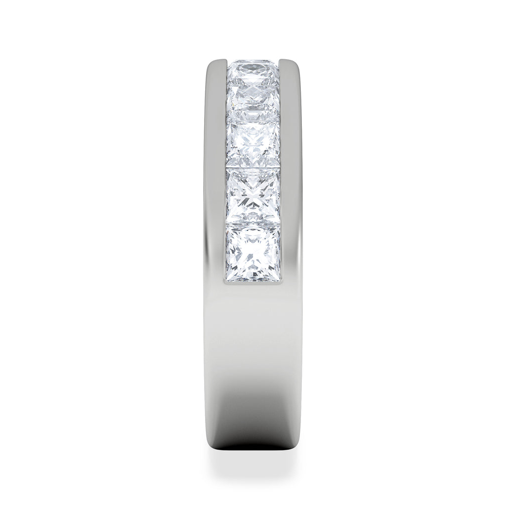 Eterna Lab Diamond Princess Cut Half Eternity Ring 2.00ct F/VS in 9K White Gold
