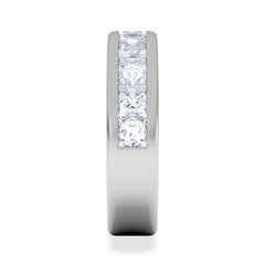 Eterna Lab Diamond Princess Cut Half Eternity Ring 2.00ct F/VS in 9K White Gold