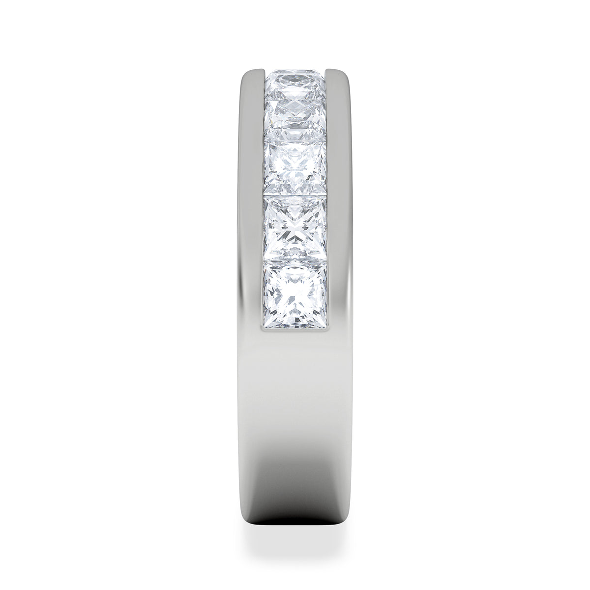 Eterna Lab Diamond Princess Cut Half Eternity Ring 2.00ct F/VS in 9K White Gold