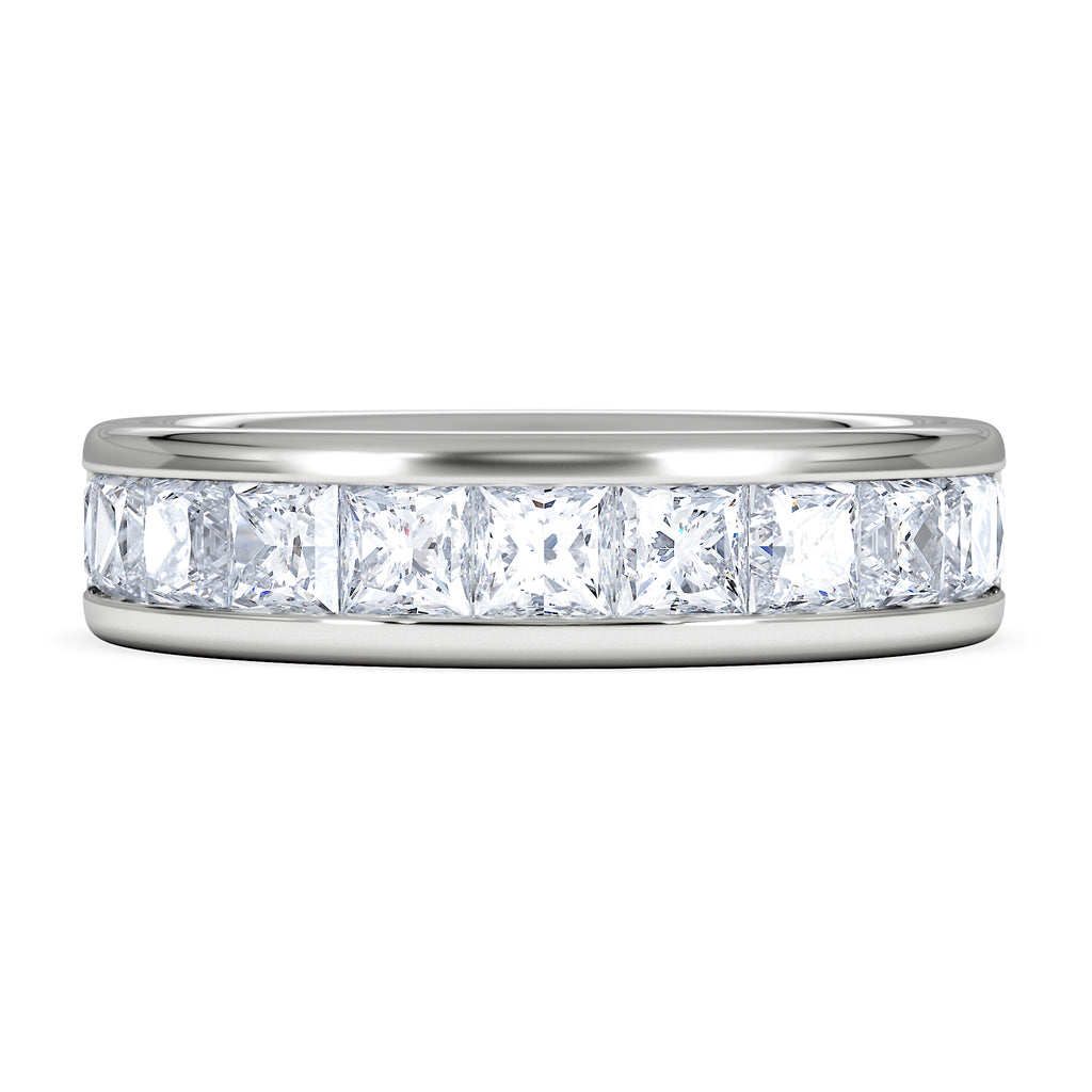 Eterna Lab Diamond Princess Cut Half Eternity Ring 2.00ct F/VS in 9K White Gold