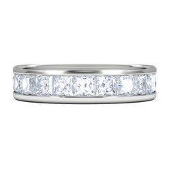 Eterna Lab Diamond Princess Cut Half Eternity Ring 2.00ct F/VS in 9K White Gold