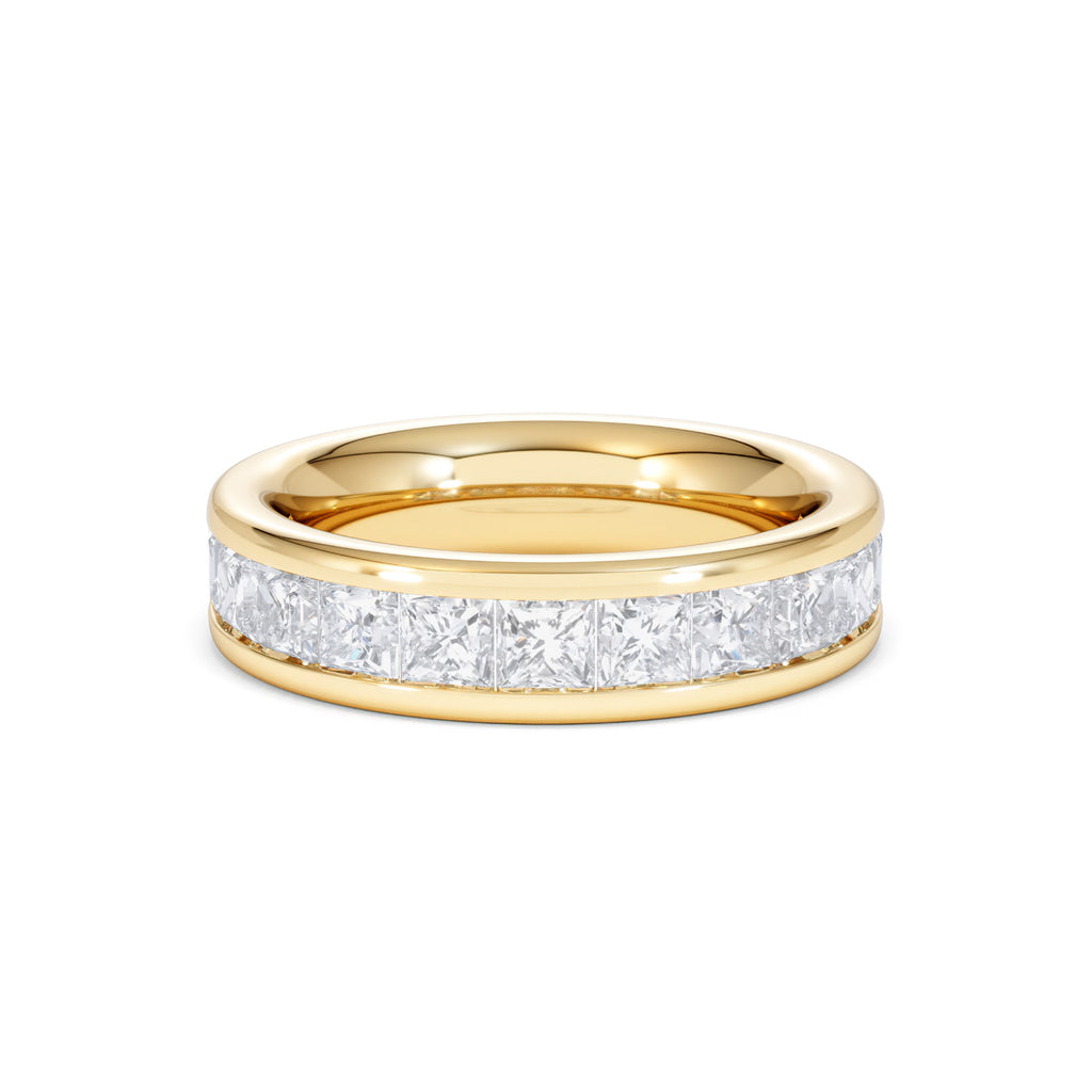 Eterna Lab Diamond Princess Cut Half Eternity Ring 2.00ct F/VS in 9K Gold