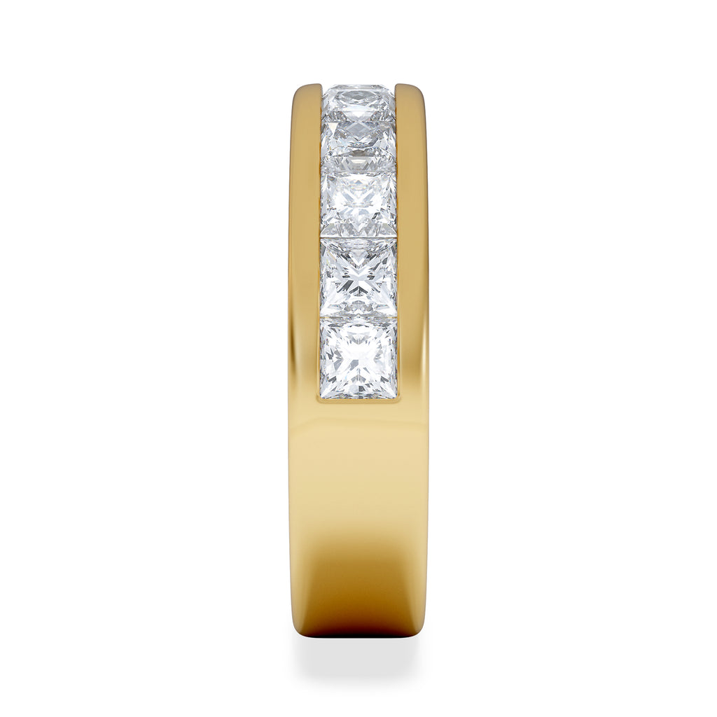Eterna Lab Diamond Princess Cut Half Eternity Ring 2.00ct F/VS in 9K Gold