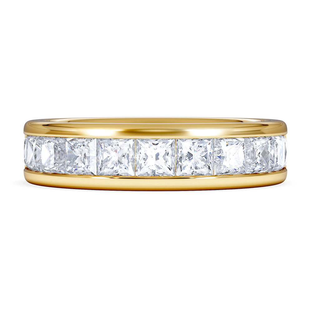 Eterna Lab Diamond Princess Cut Half Eternity Ring 2.00ct F/VS in 9K Gold