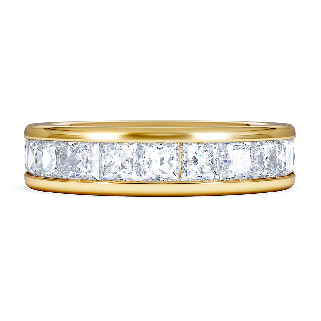 Eterna Lab Diamond Princess Cut Half Eternity Ring 2.00ct F/VS in 9K Gold