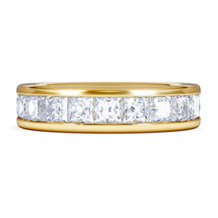 Eterna Lab Diamond Princess Cut Half Eternity Ring 2.00ct F/VS in 9K Gold