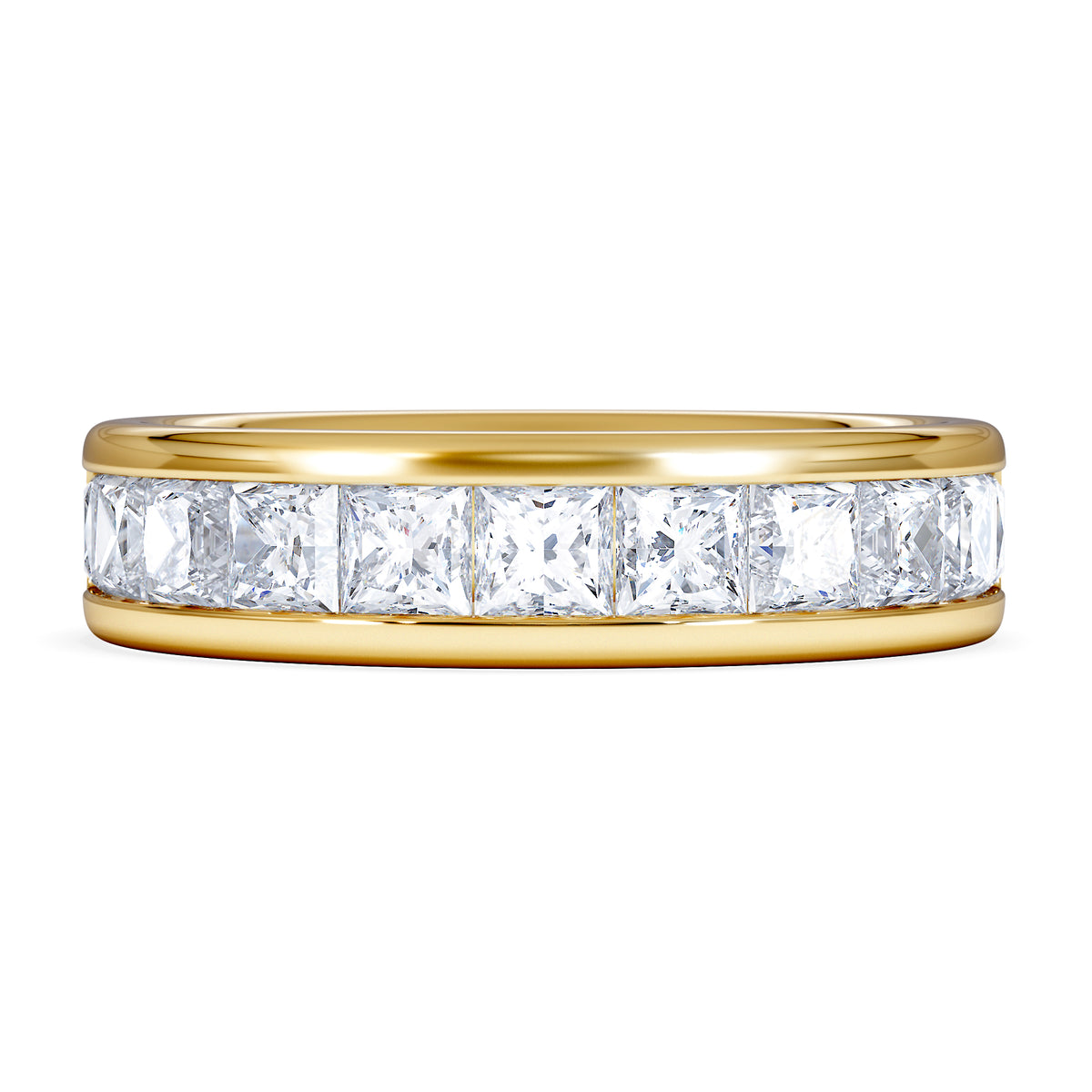 Eterna Lab Diamond Princess Cut Half Eternity Ring 2.00ct F/VS in 9K Gold