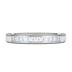 Eterna Lab Diamond Princess Cut Half Eternity Ring 0.30ct H/SI in 925 Silver
