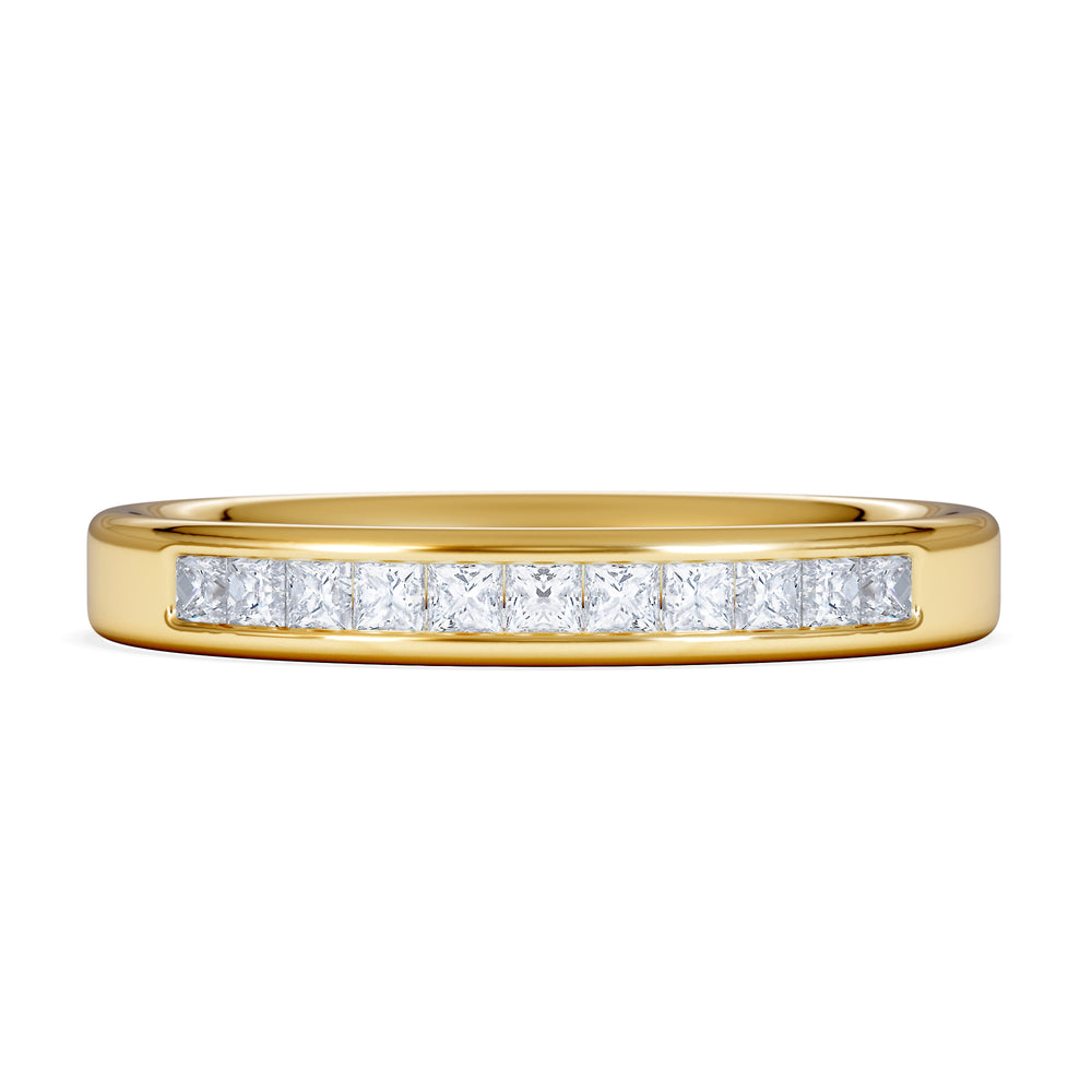 Eterna Lab Diamond Princess Cut Half Eternity Ring 0.30ct H/SI in 18K Gold Vermeil
