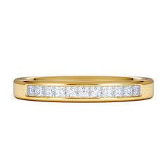 Eterna Lab Diamond Princess Cut Half Eternity Ring 0.30ct H/SI in 18K Gold Vermeil