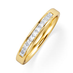 Eterna Lab Diamond Princess Cut Half Eternity Ring 0.30ct H/SI in 18K Gold Vermeil
