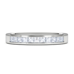 Platinum Princess Diamond Half Eternity Ring 0.50CT H/SI
