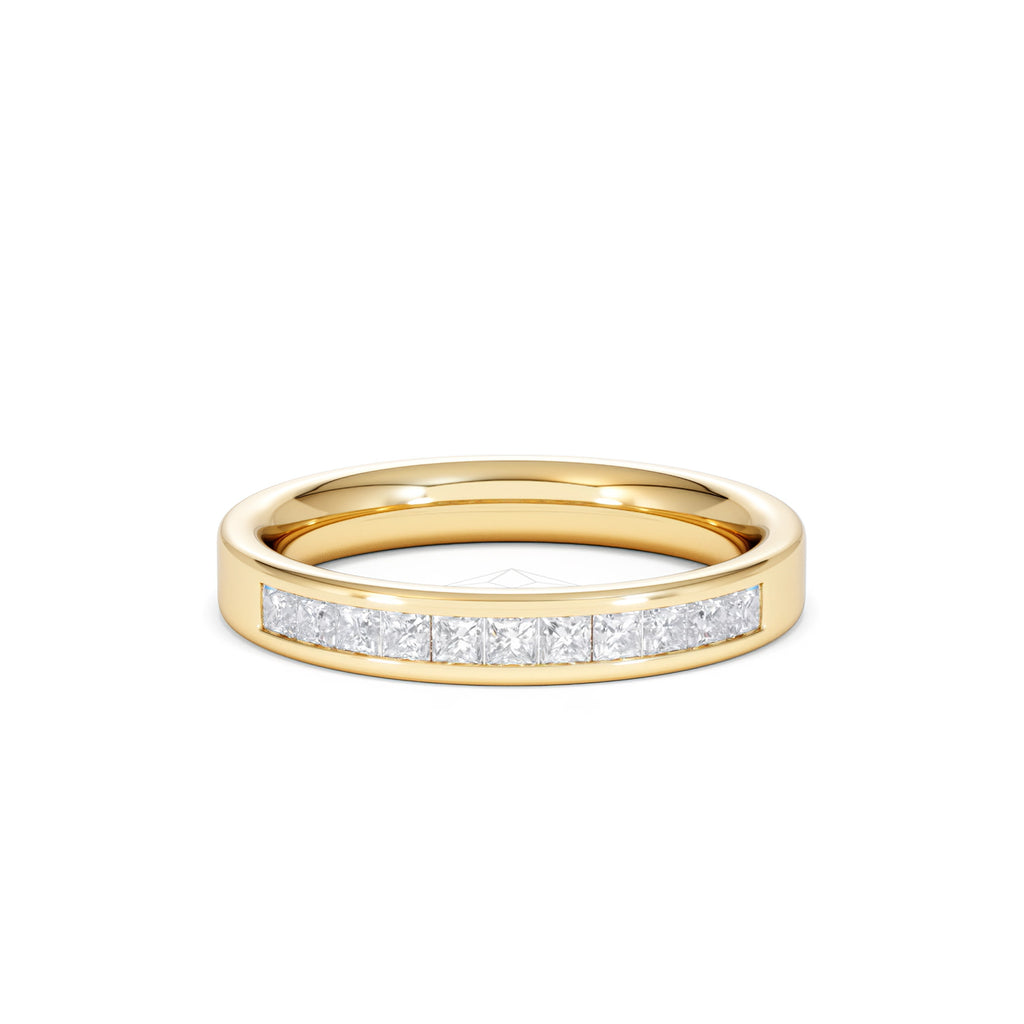 18K Gold Princess Diamond Half Eternity Ring 0.50CT G/VS