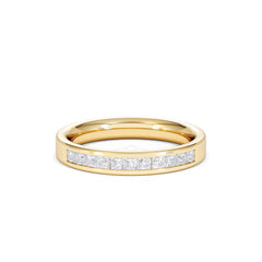 18K Gold Princess Diamond Half Eternity Ring 0.50CT H/SI