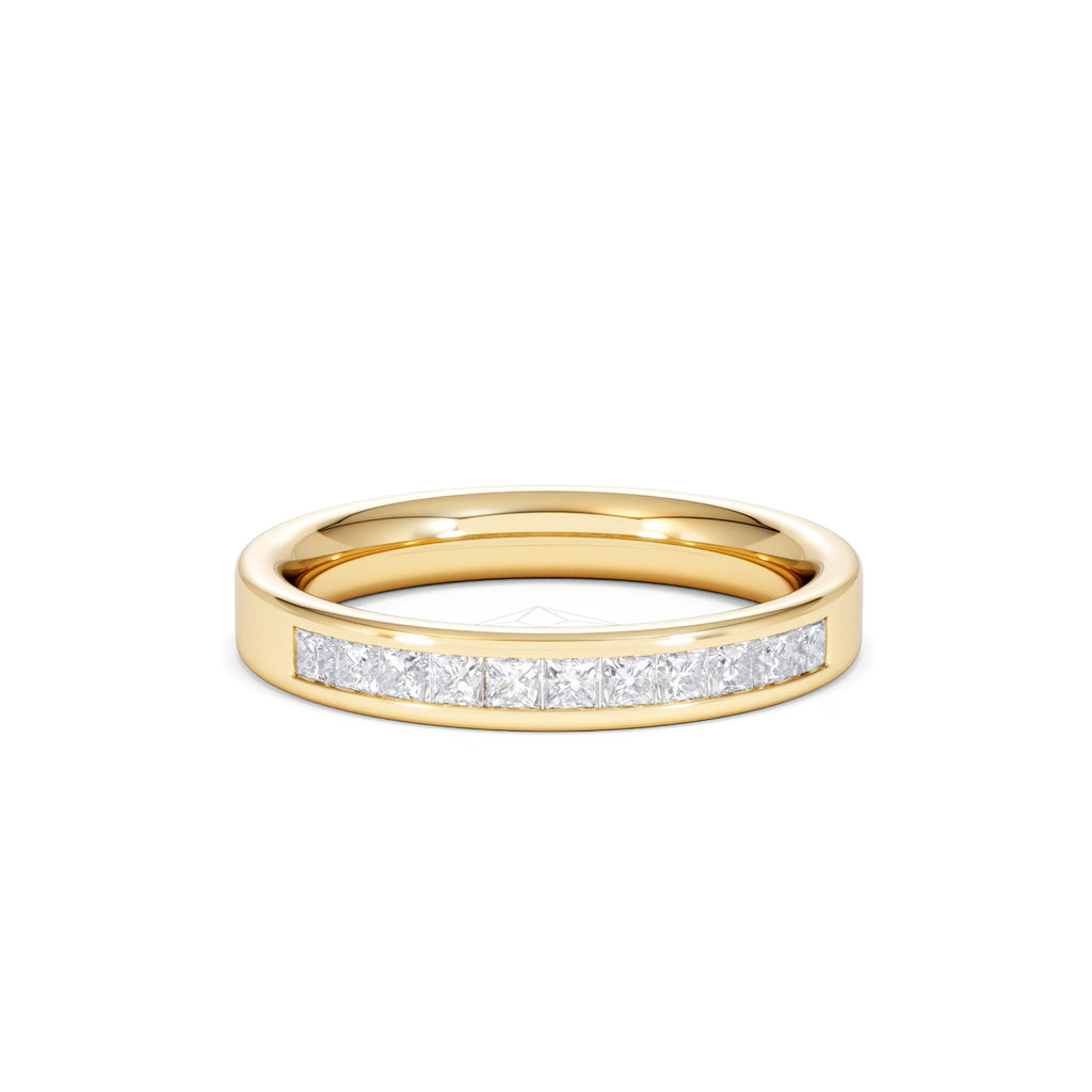 18K Gold Princess Diamond Half Eternity Ring 0.50CT H/SI