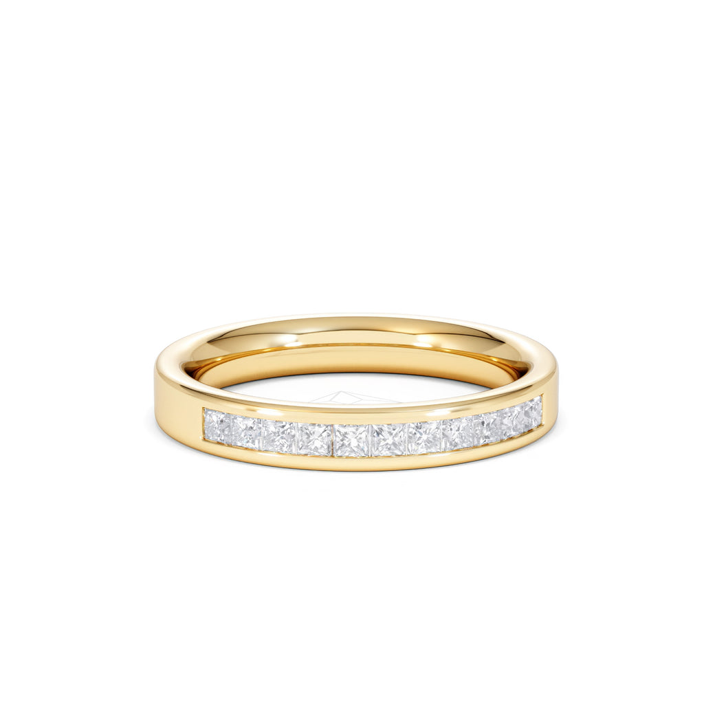 18K Gold Princess Diamond Half Eternity Ring 0.50CT H/SI