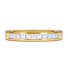 Eterna Lab Diamond Princess Cut Half Eternity Ring 0.50ct F/VS in 9K Gold