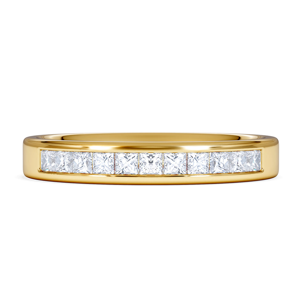 18K Gold Princess Diamond Half Eternity Ring 0.50CT H/SI