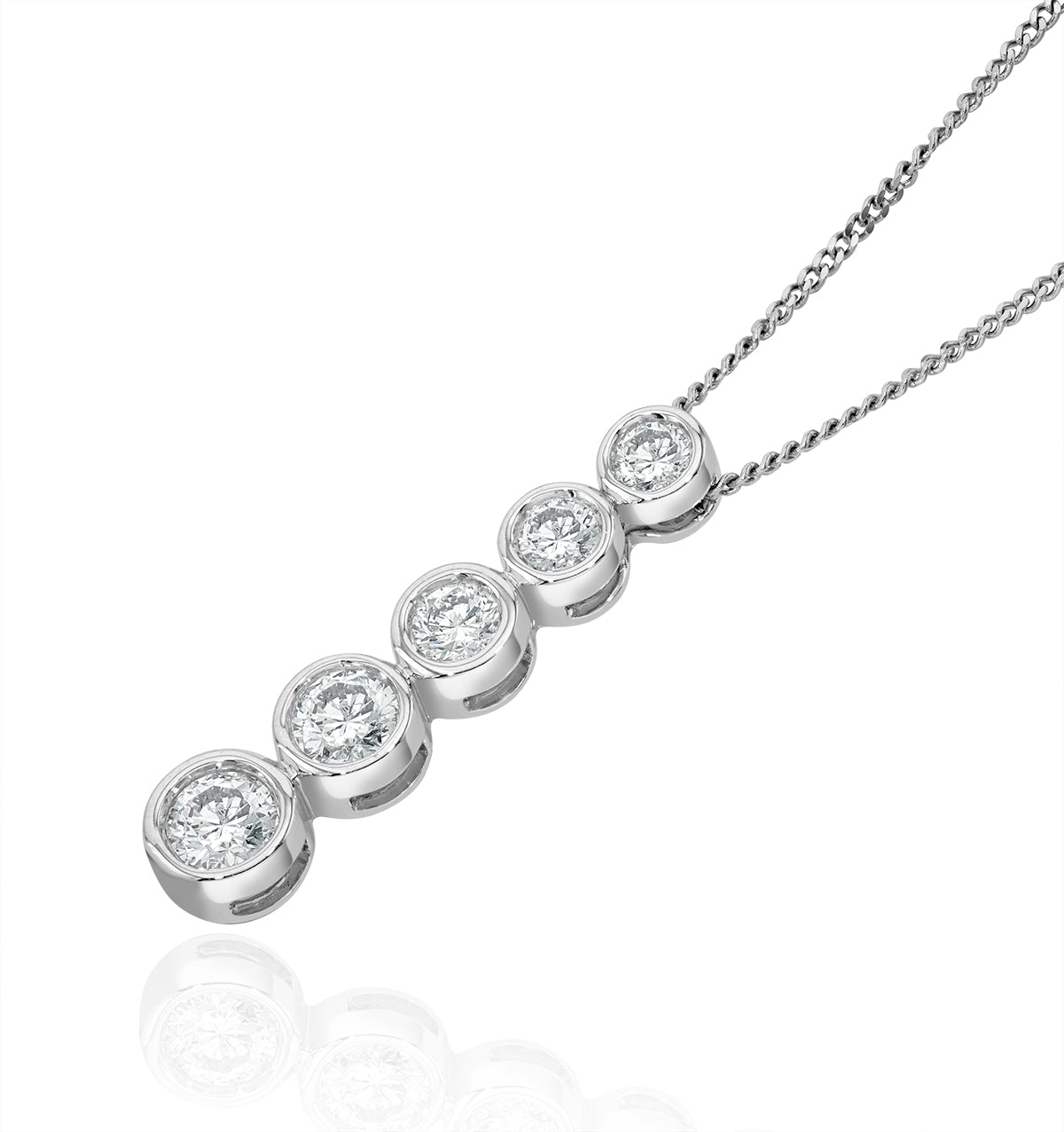 Lab Diamond Life Journey Necklace 0.50ct H/Si in 9K White Gold