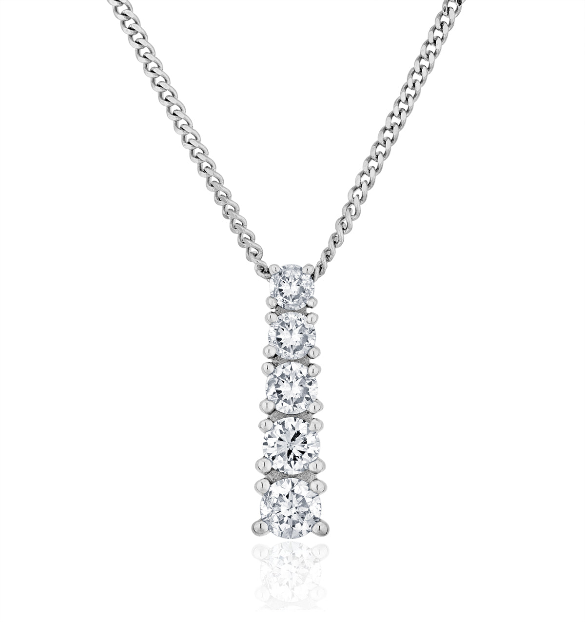 Lab Life Journey Pendant Necklace 0.25ct H Si 9K White Gold