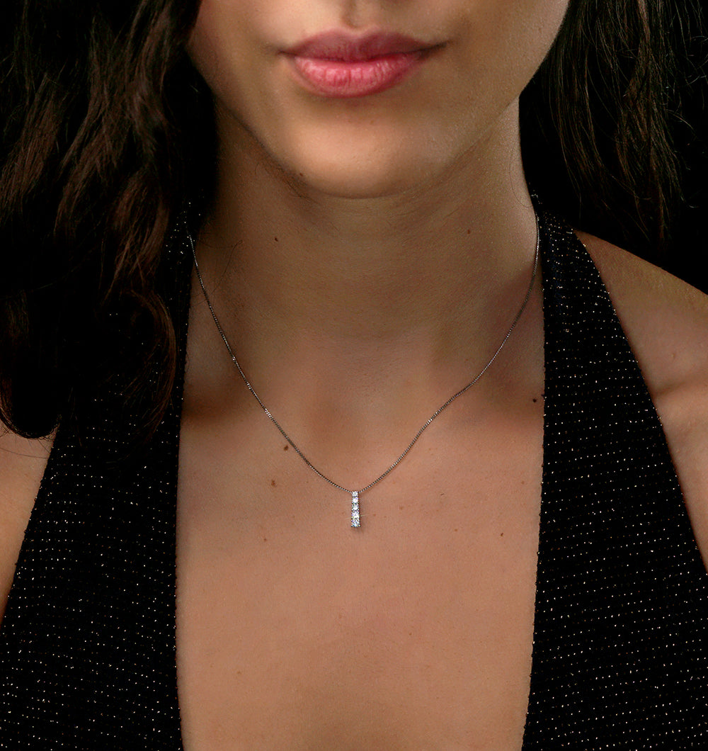 Lab Diamond Life Journey Pendant Necklace 0.25ct H/Si 9K White Gold