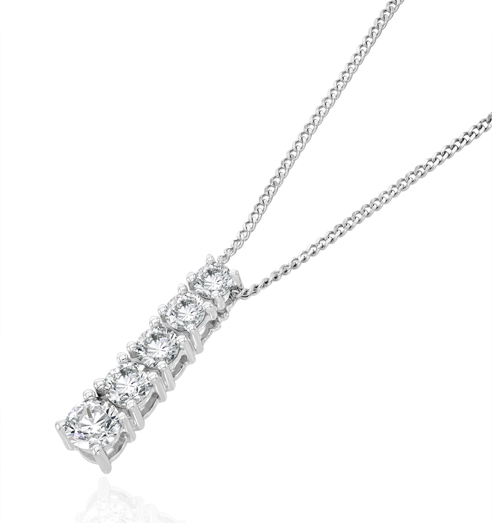 Lab Diamond Life Journey Pendant Necklace 0.50ct H/SI in 9K White Gold