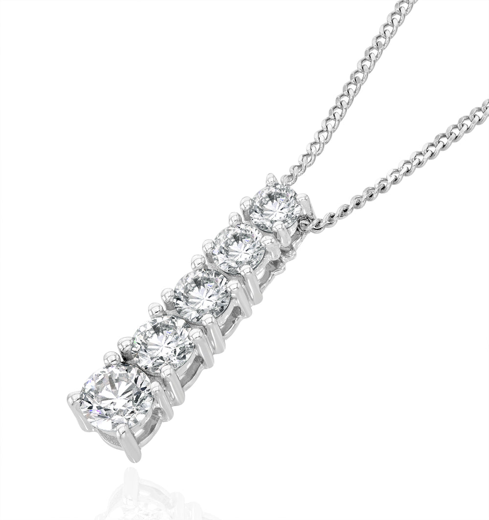 Lab Diamond Life Journey Pendant Necklace 0.50ct H/SI in 9K White Gold