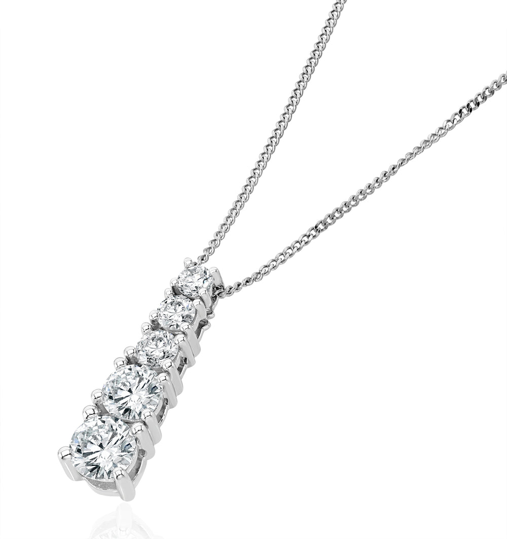 Life Journey Lab Diamond Necklace 1.00ct H/Si in 9K White Gold