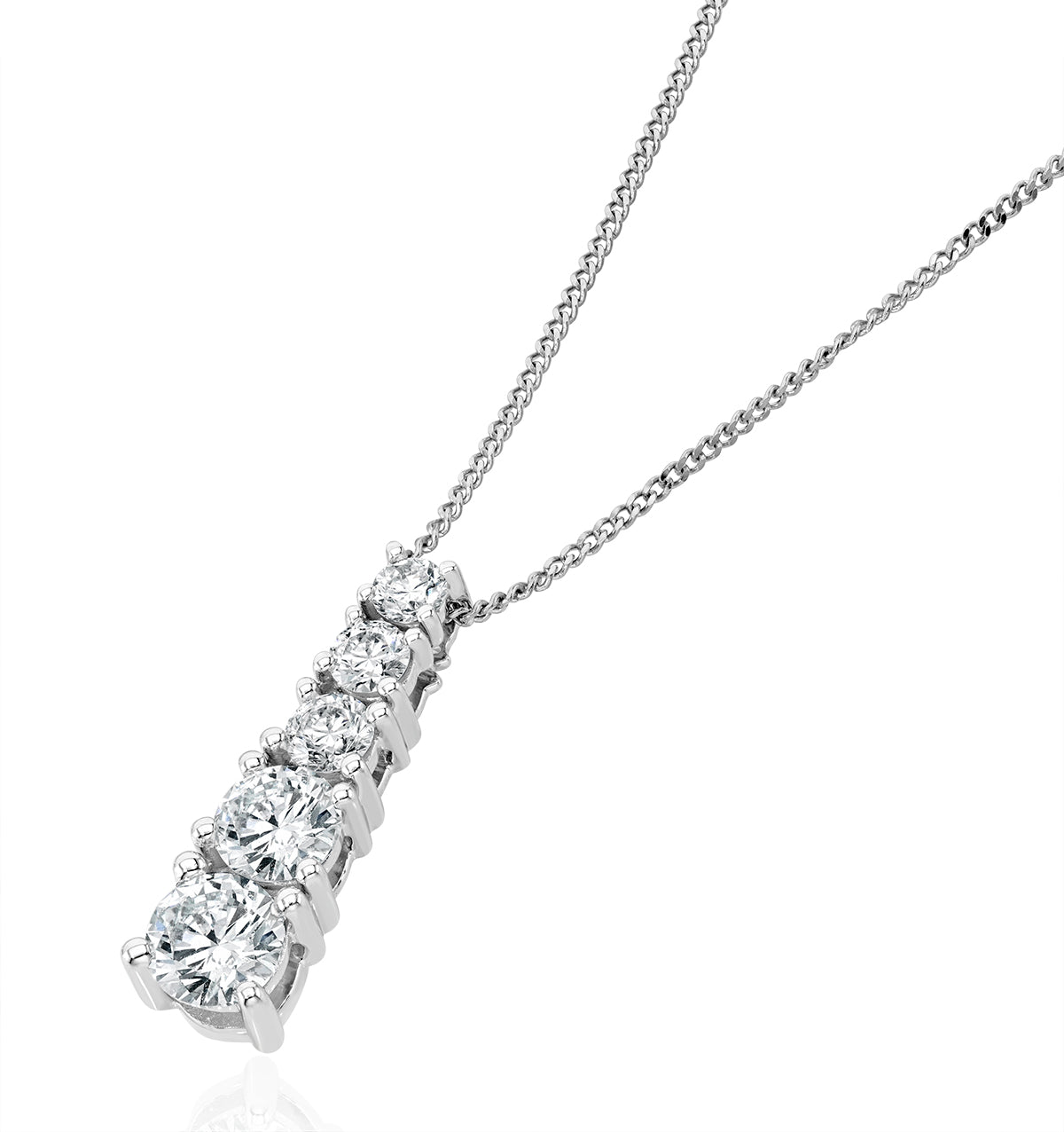 Life Journey Lab Diamond Necklace 1.00ct H/Si in 9K White Gold