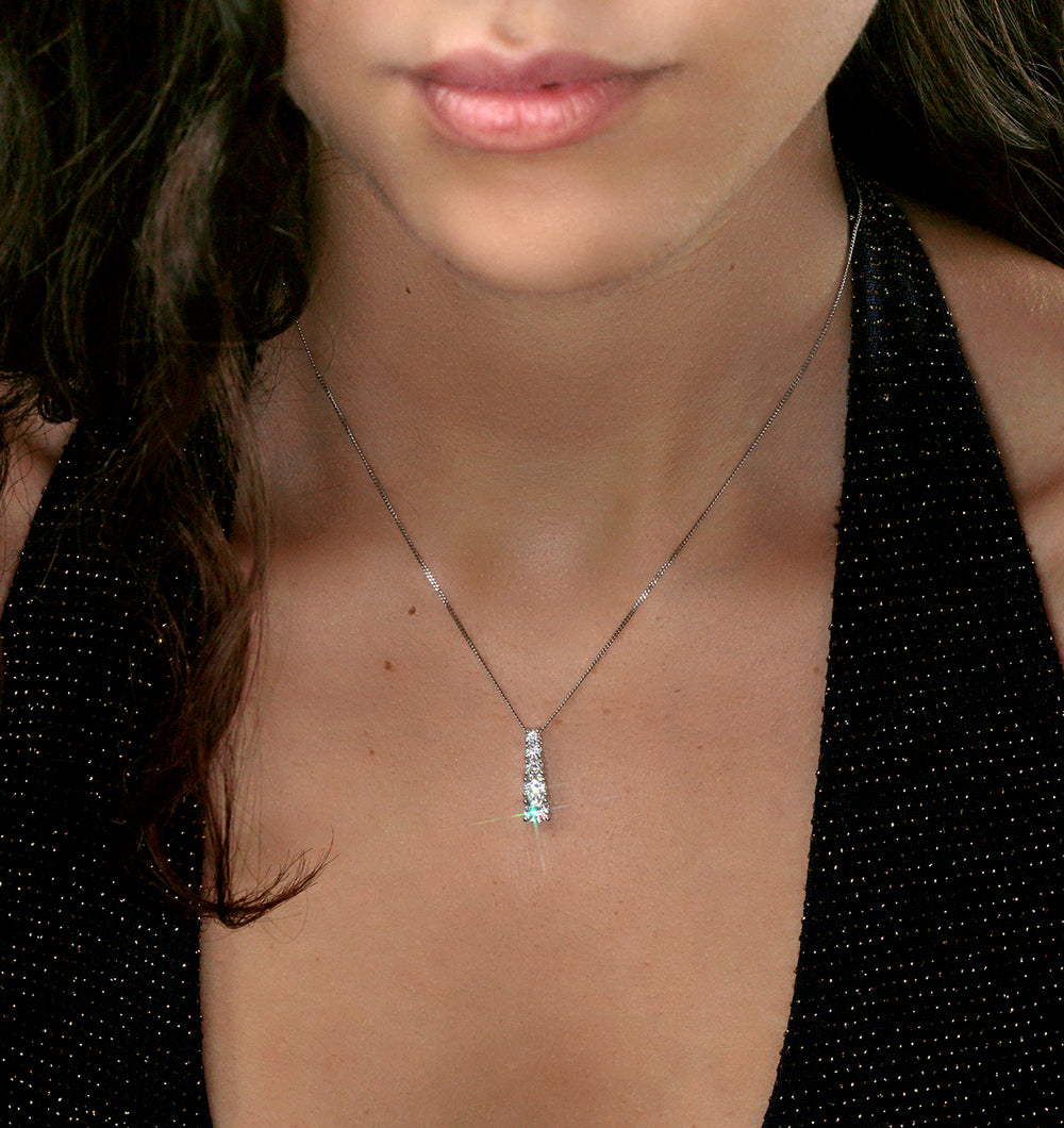 Life Journey Lab Diamond Necklace 1.00ct H/Si in 9K White Gold