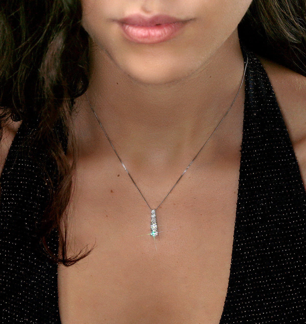 Life Journey Lab Diamond Necklace 1.00ct H/Si in 9K White Gold