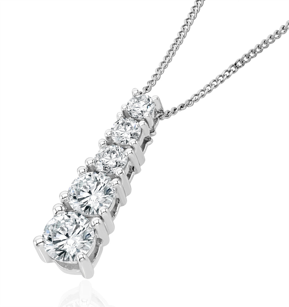 Life Journey Lab Diamond Necklace 1.00ct H/Si in 9K White Gold