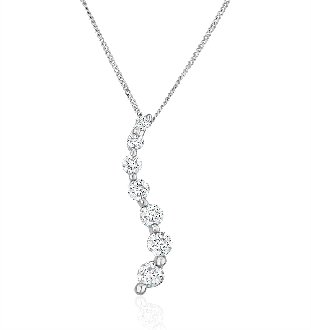 Lab Diamond Life Journey Pendant Necklace 0.25ct H/Si in 9K White Gold