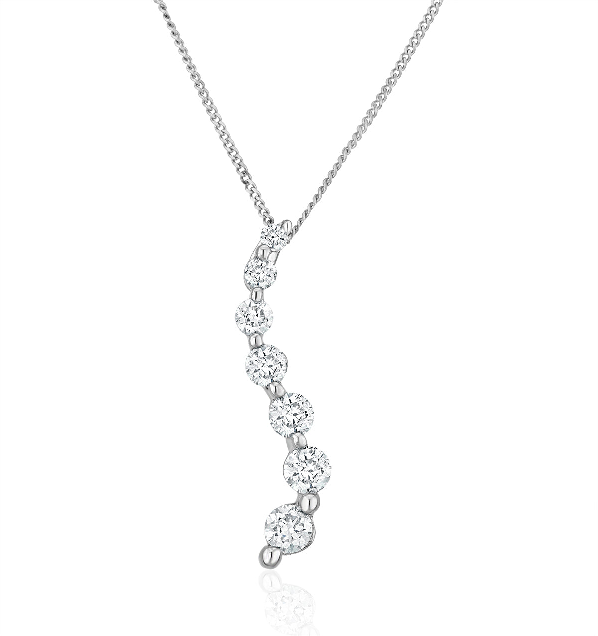 Lab Diamond Life Journey Pendant Necklace 0.25ct H/Si in 9K White Gold