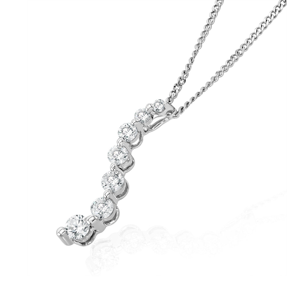 Lab Diamond Life Journey Pendant Necklace 0.25ct H/Si in 9K White Gold