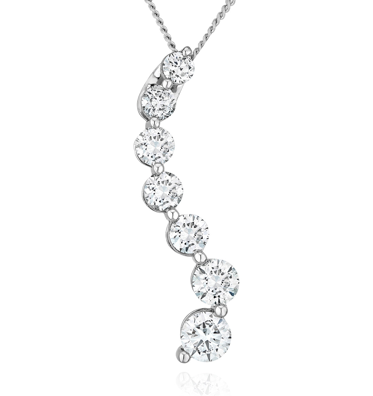 Lab Life Journey Necklace 1.00ct H Si 9K White Gold