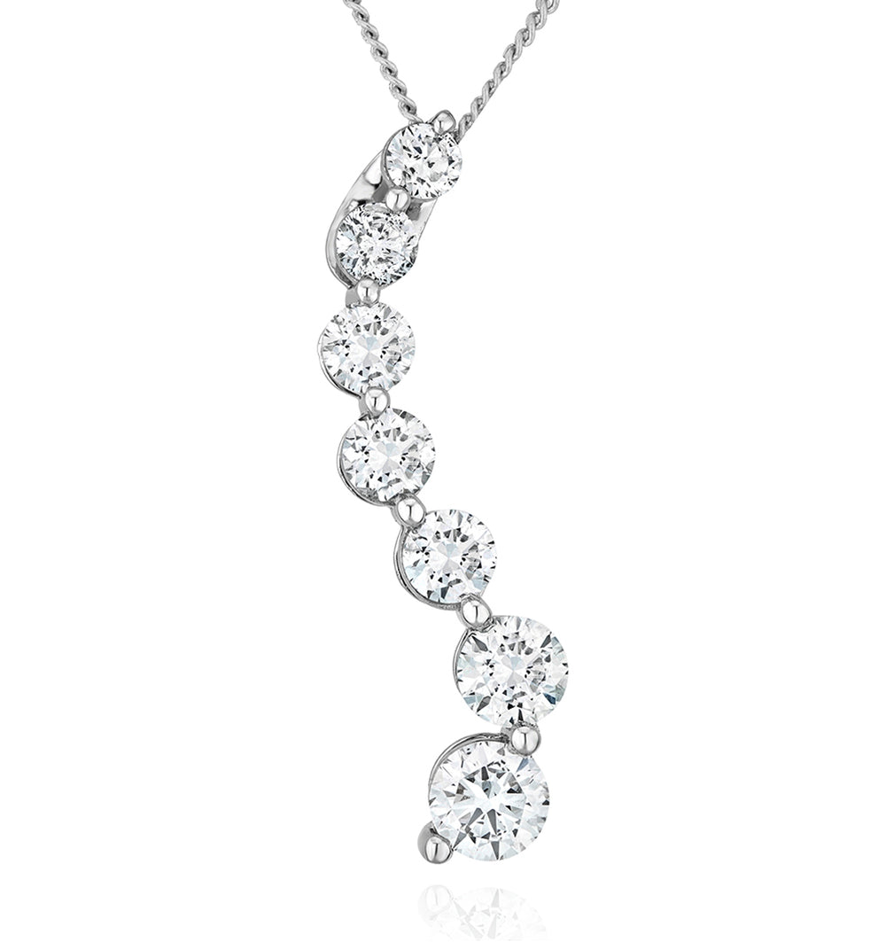Lab Diamond Life Journey Necklace 1.00ct H/Si in 9K White Gold