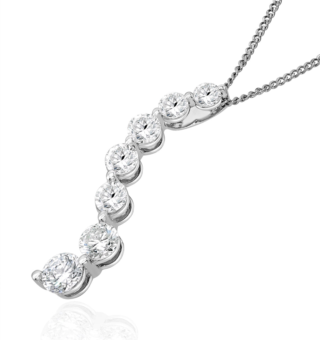 Lab Diamond Life Journey Necklace 1.00ct H/Si in 9K White Gold