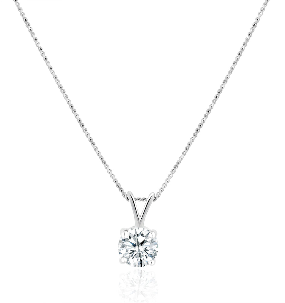 Chloe 0.50ct Lab Diamond Solitaire Necklace Pendant in 9K White Gold H/Si