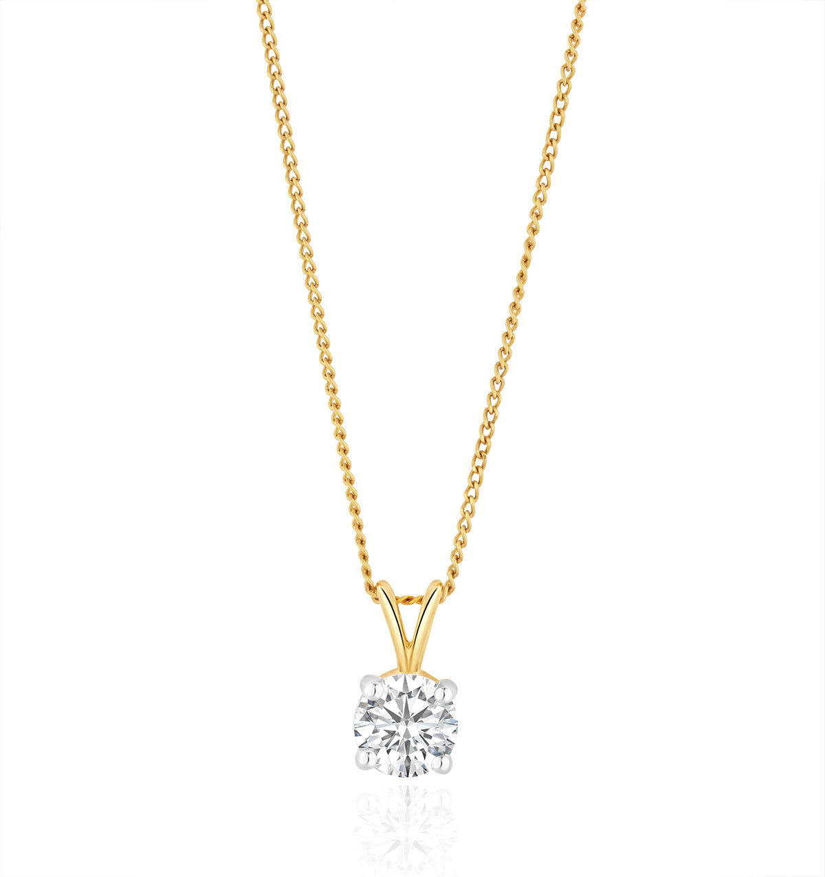 Chloe 0.50ct Lab Diamond Solitaire Necklace Pendant in 9K Yellow Gold H/Si