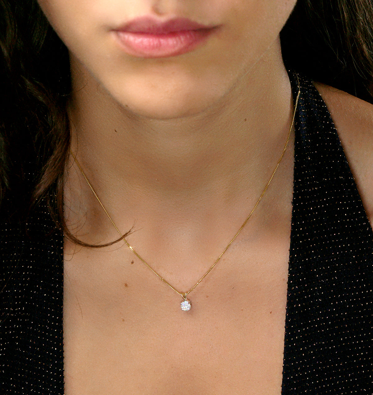 Chloe 0.50ct Lab Diamond Solitaire Necklace Pendant in 9K Yellow Gold H/Si